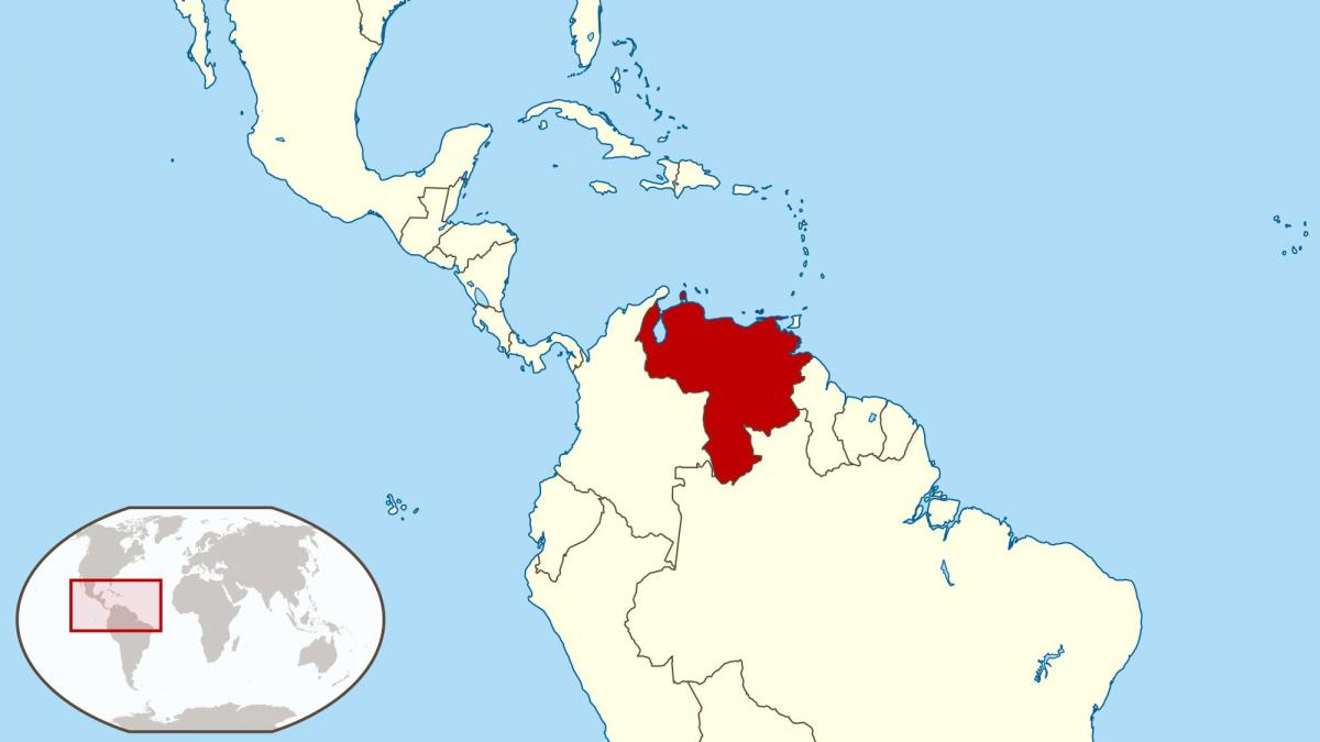 venezuela op de kaart van zuid-amerika