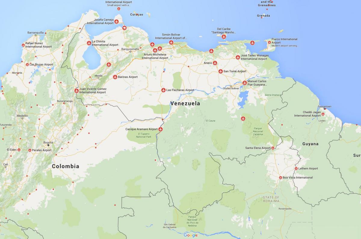 kaart van venezuela luchthavens