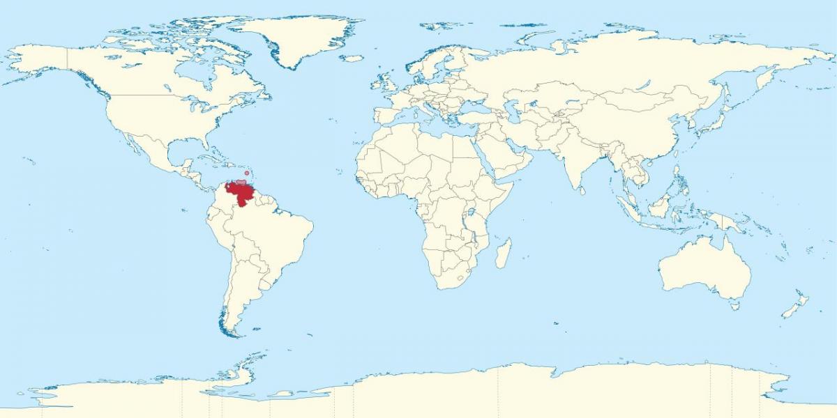 venezuela op de kaart van de wereld