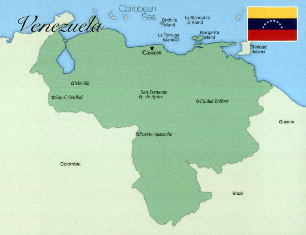 kaart van venezuela met steden