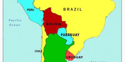 Kaart van venezuela en de omliggende landen