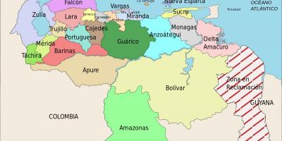 Kaart van venezuela staten