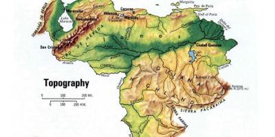 Kaart van venezuela topografische
