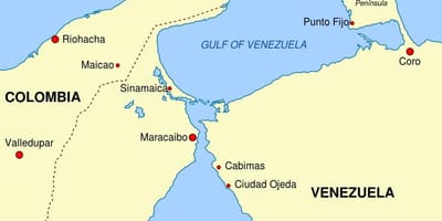 Kaart van golf van venezuela