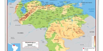Kaart van venezuela hoogte